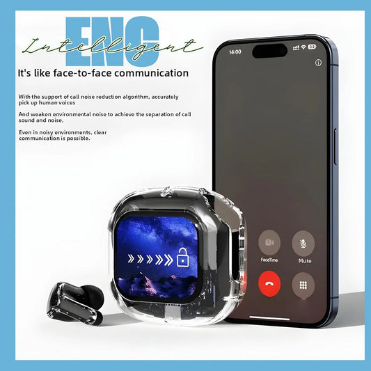 Airmax Transparent Touch Control Earbuds – Wireless Bluetooth 5.0 Headphones