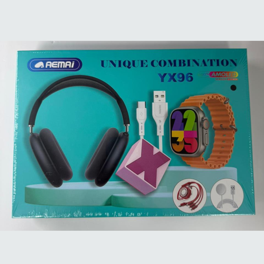 AEMAI YX96 Tech Combo – Wireless Headphones, Smartwatch & Charging Accessories