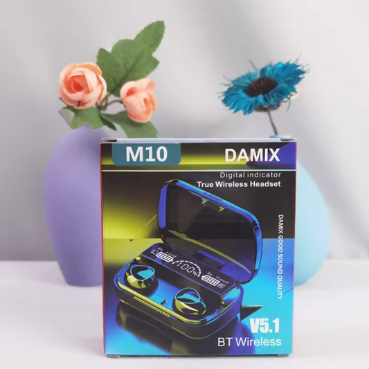 M10 Bluetooth 5.0 Wireless Earphones – True Stereo Headphones with HD Sound