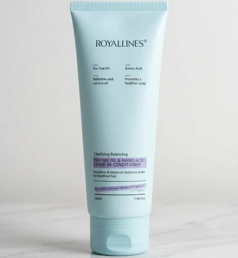 𝗥𝗼𝘆𝗮𝗹𝗹𝗶𝗻𝗲𝘀 - 𝗧𝗲𝗮 𝗧𝗿𝗲𝗲 𝗢𝗶𝗹 & 𝗔𝗺𝗶𝗻𝗼 𝗔𝗰𝗶𝗱 𝗟𝗲𝗮𝘃𝗲-𝗜𝗻 𝗖𝗼𝗻𝗱𝗶𝘁𝗶𝗼𝗻𝗲𝗿  | روياللاينز - بلسم يترك على الشعر بزيت شجرة الشاي والأحماض الأمينية