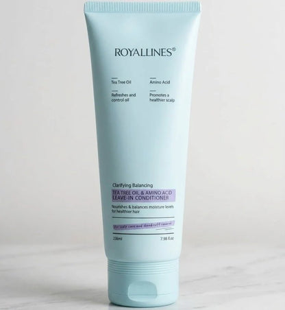 𝗥𝗼𝘆𝗮𝗹𝗹𝗶𝗻𝗲𝘀 - 𝗧𝗲𝗮 𝗧𝗿𝗲𝗲 𝗢𝗶𝗹 & 𝗔𝗺𝗶𝗻𝗼 𝗔𝗰𝗶𝗱 𝗟𝗲𝗮𝘃𝗲-𝗜𝗻 𝗖𝗼𝗻𝗱𝗶𝘁𝗶𝗼𝗻𝗲𝗿  | روياللاينز - بلسم يترك على الشعر بزيت شجرة الشاي والأحماض الأمينية